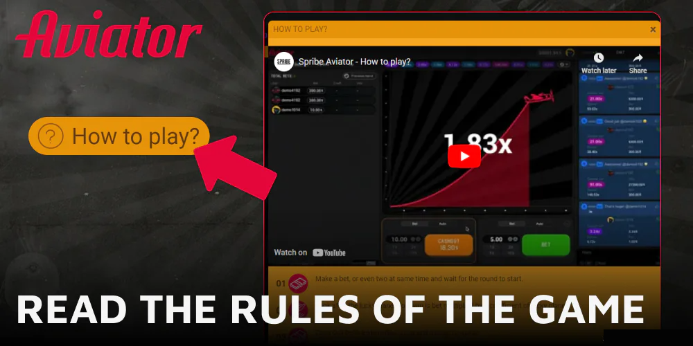 Read the rules of the Aviator game