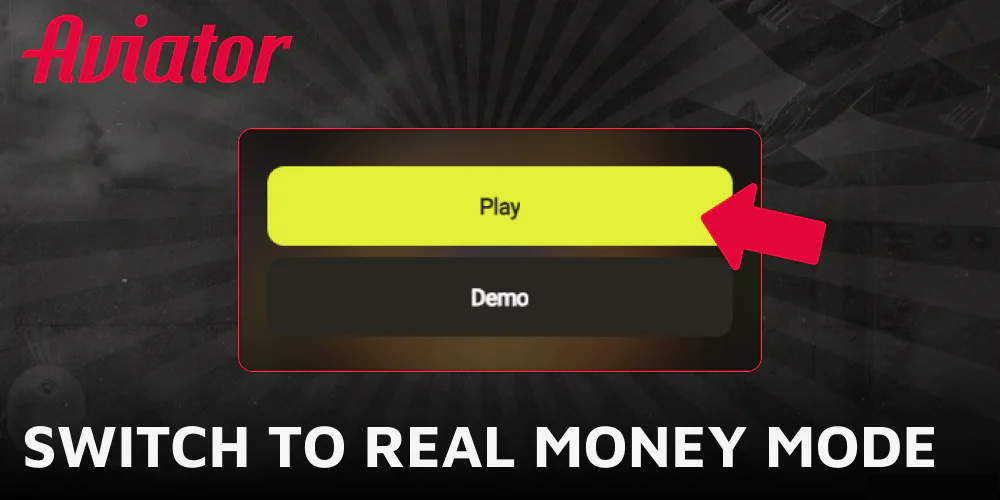 Switch to real money mode in Aviator game