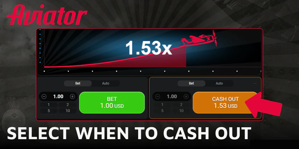 Select when to cash out in Aviator game