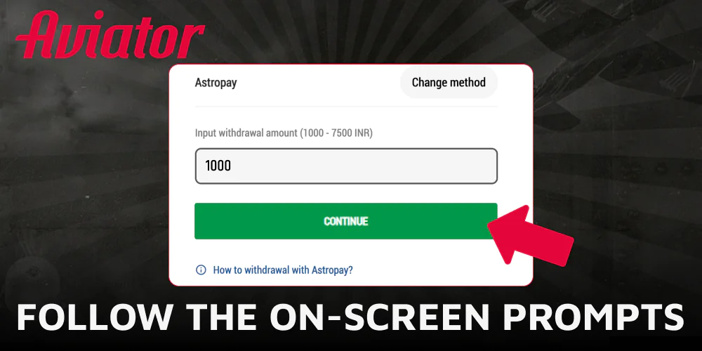 Follow the on-screen prompts to cash out from Aviator