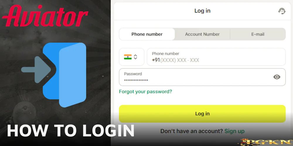 Instructions on how to sign up before playing Aviator in India