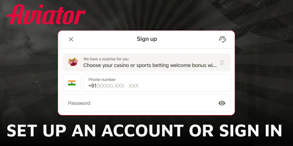 Set up an account or sign in to start playing Aviator demo