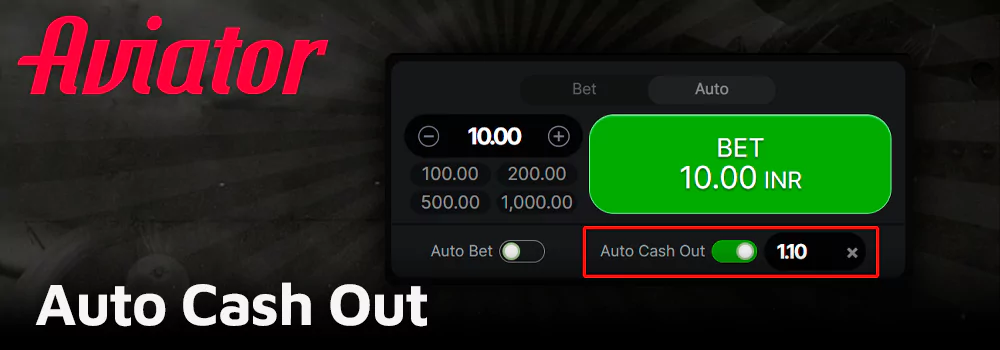 Auto Cash Out function in 4rabet Aviator game